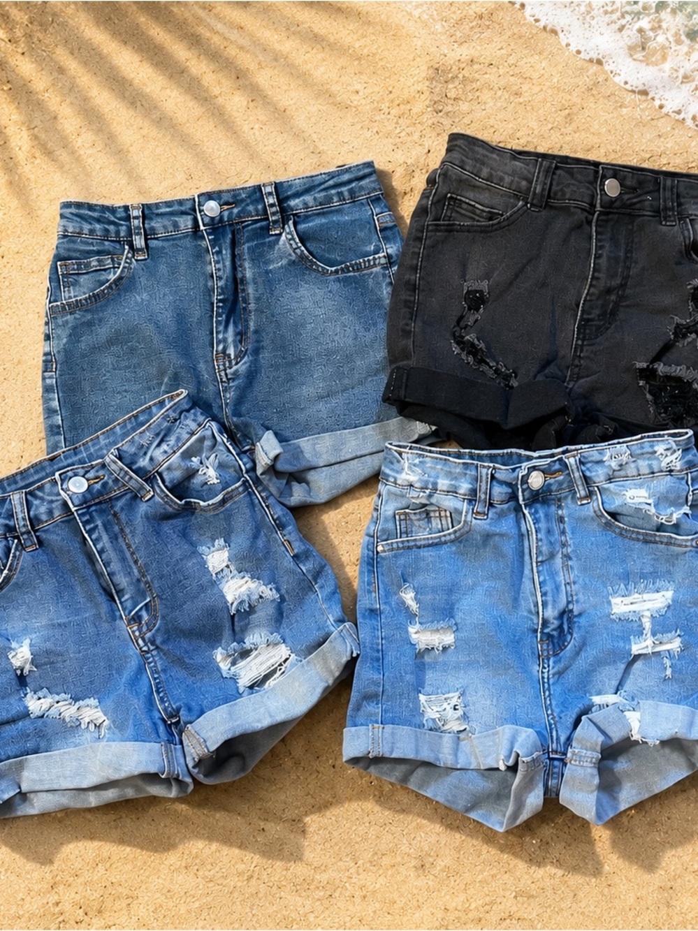 Lot of 4 SHEIN Denim Shorts Bundle Sizes XS/2 / Petite XS / Petite XS / 12Y